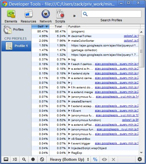用chrome開發者工具進行JS性能分析