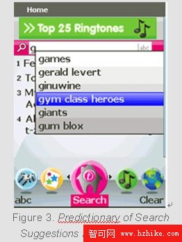 Predictionary of Search Suggestions in Java ME ODP
