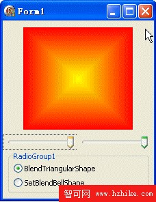 再學 GDI+[68]: 路徑畫刷(8) - SetBlendTriangularShaped、SetBlendBellShape