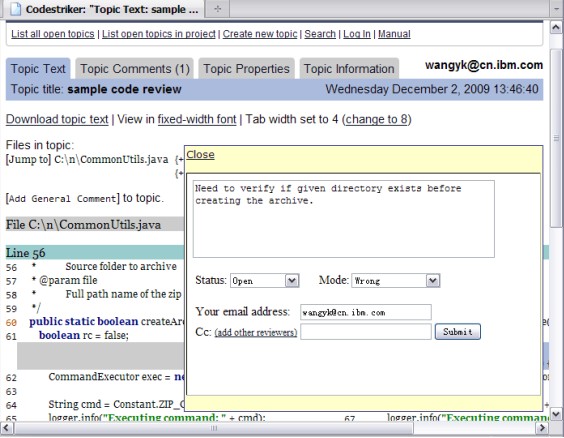 Codestriker報告界面