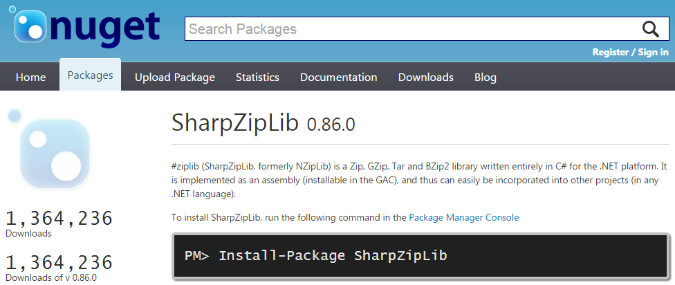 SharpZipLib_NuGet