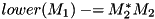 $ lower(M_1) \mathbin{{-}{=}} M_2^* M_2 $