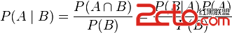 P(A \mid B) = \frac{P(A \cap B)}{P(B)} = \frac{P(B