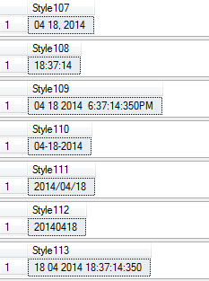 Sql中將datetime轉換成字符串的方法