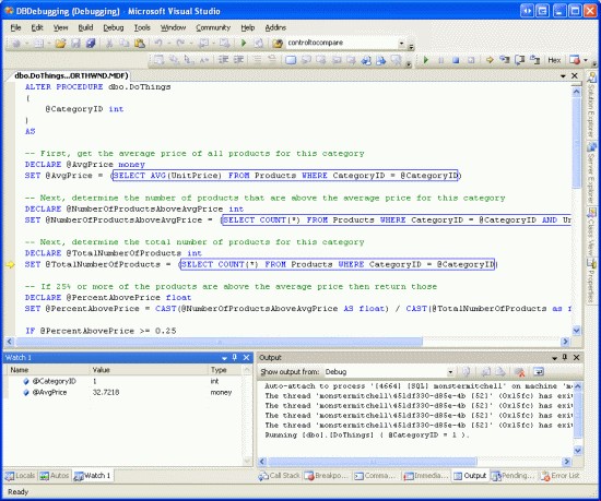 SQLSERVER2005中如何調試本地和遠程存儲過程