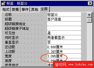 “標簽屬性”對話框