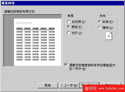 確定報表布局方式