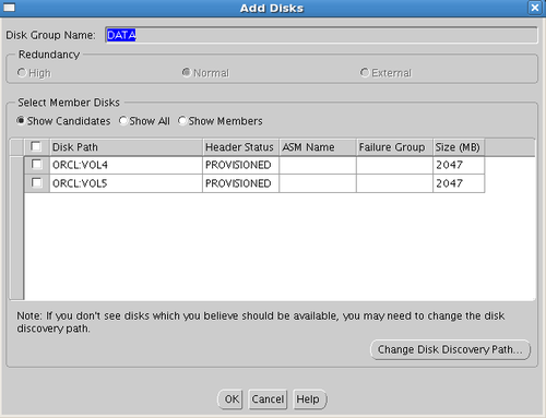 oracle asm 增加新磁盤