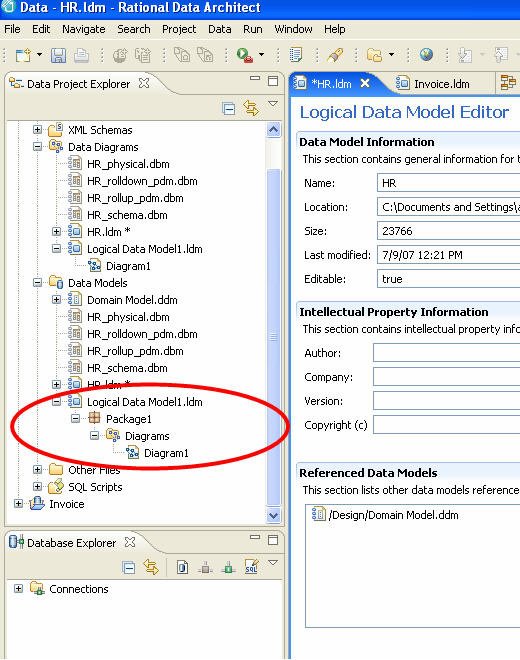 使用 IBM Rational Data Architect 控制 DB2 數據庫