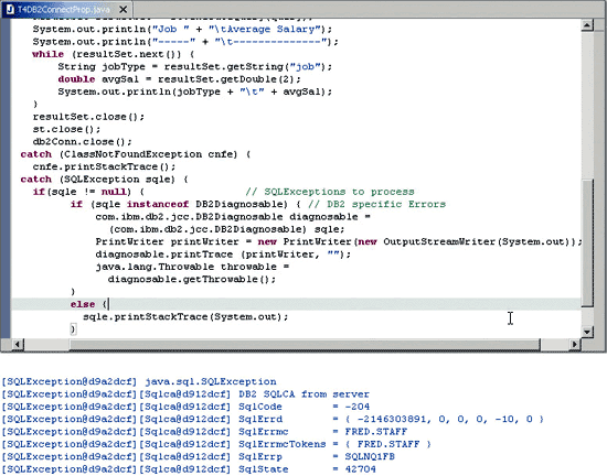 圖 5. DB2 Universal JDBC Driver 錯誤處理