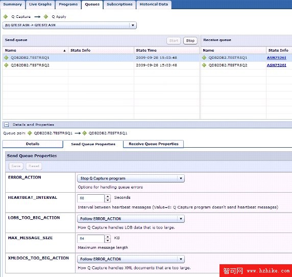 用 Q Replication Dashboard V97 實時監控復制