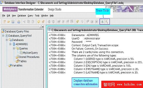 使用 WebSphere Transformation Extender Database Interface Designer 和 Database Adapter 轉換數據