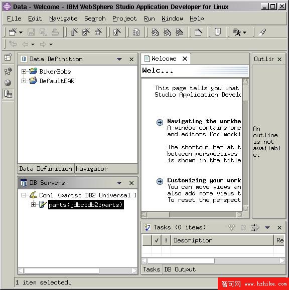 利用 DB2 和 WebSphere Studio Application Developer 在 Linux 上開發數據庫網頁