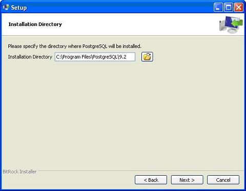 postgresql install dir