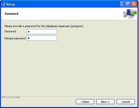 postgresql install password