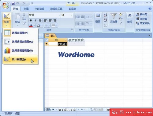 Access2007表的數據表視圖和設計視圖 三聯