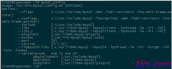 mysql_config命令查看mysql數據庫的安裝信息